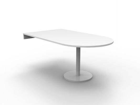 Estilo D End Table natural white top with white disc base