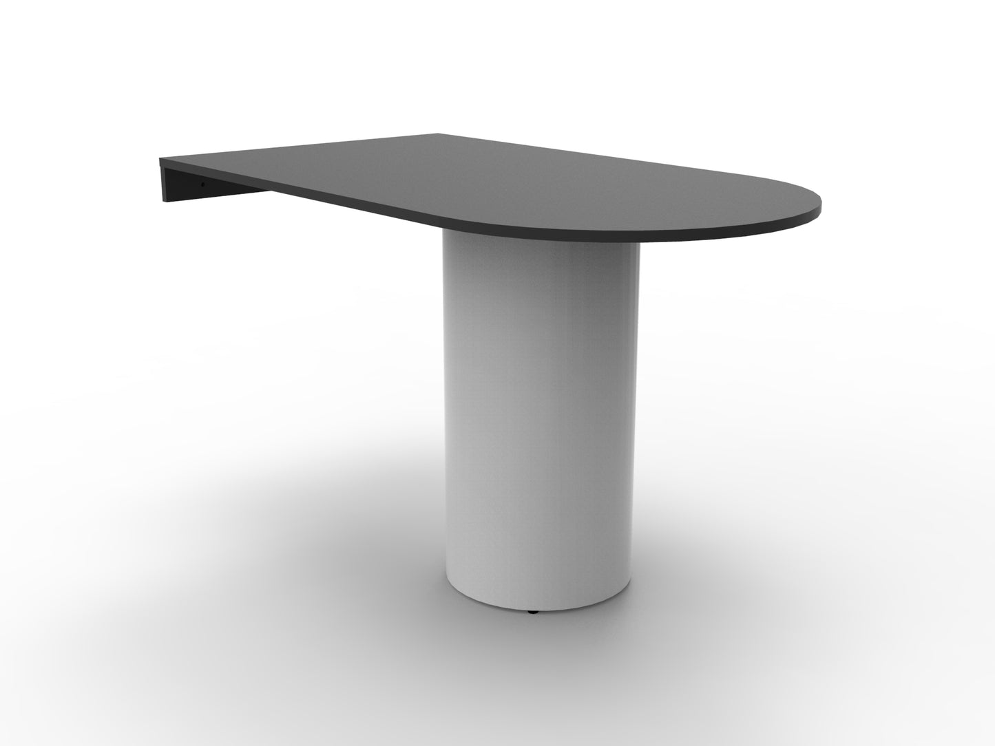 Drum Base D End High Bar black melamine top with white drum base