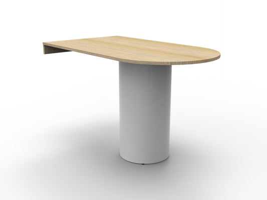 Drum Base D End High Bar natural oak top with white drum base