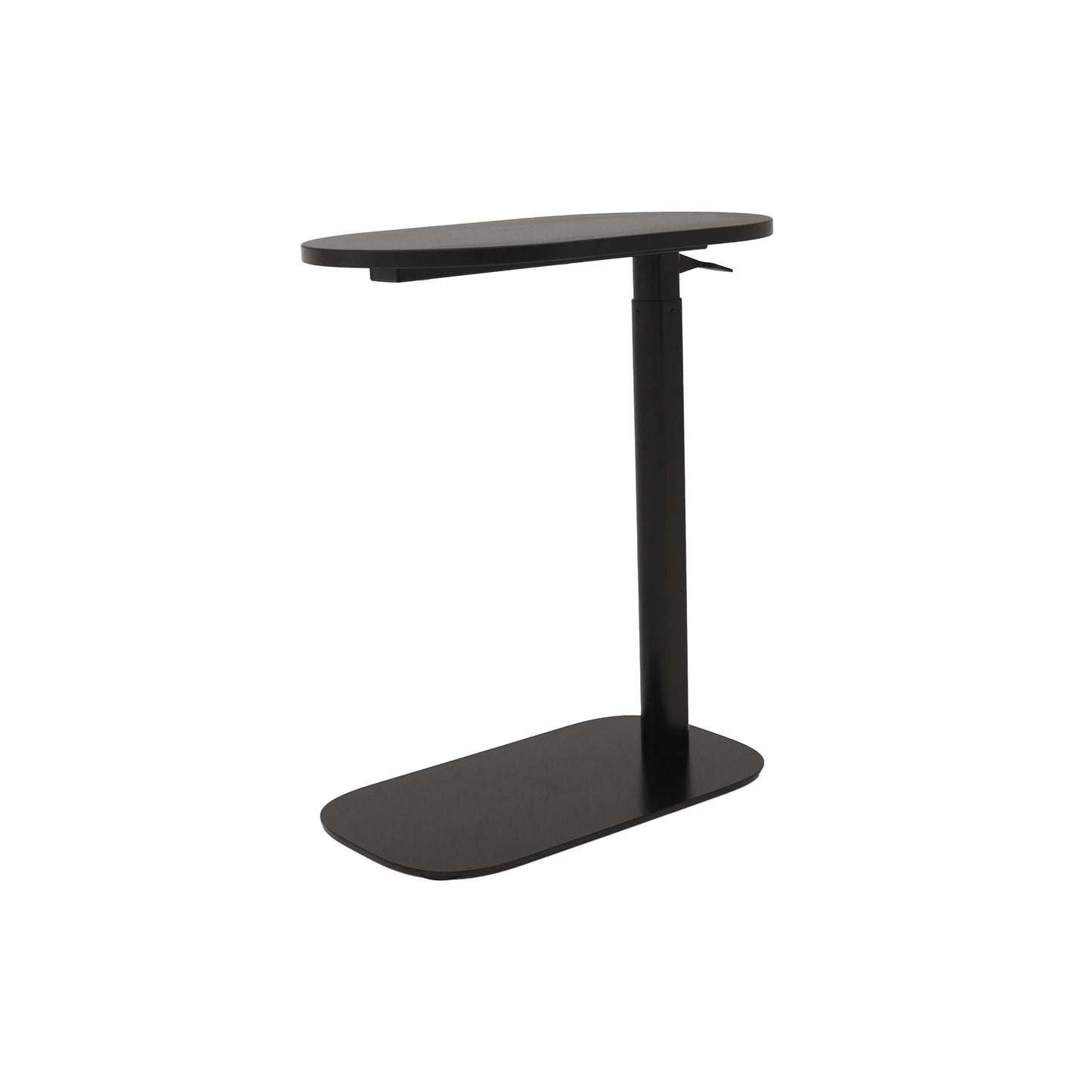 EOS Height Adjustable Side Table black melamine top with black frame