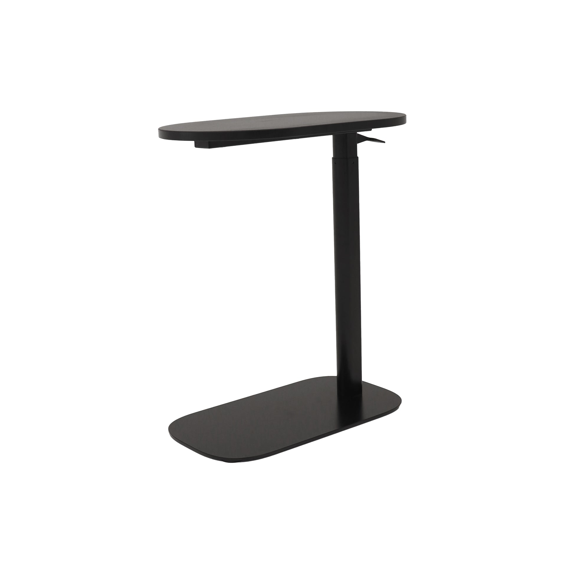 EOS Height Adjustable Side Table black melamine top with black frame