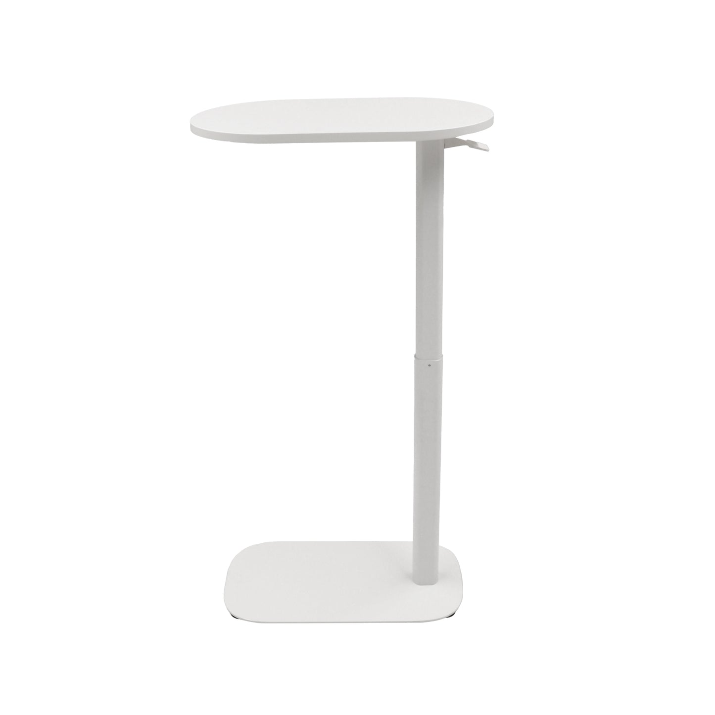 EOS Height Adjustable Side Table natural white top with white frame