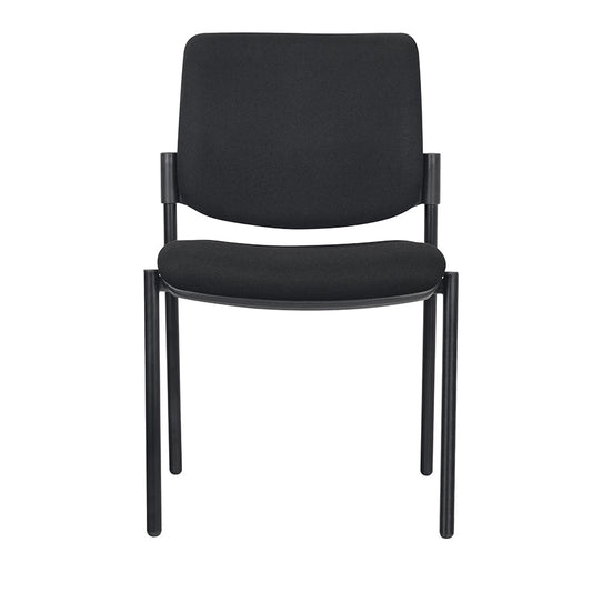 Endura Visitor Chair front view with black fabric upholstery