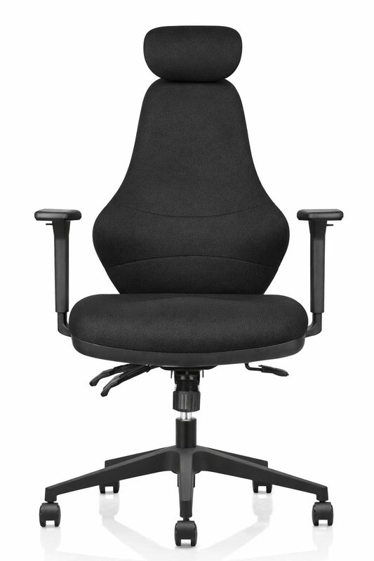 Ergora High Back Posture Chair angled view showing high back and headrest