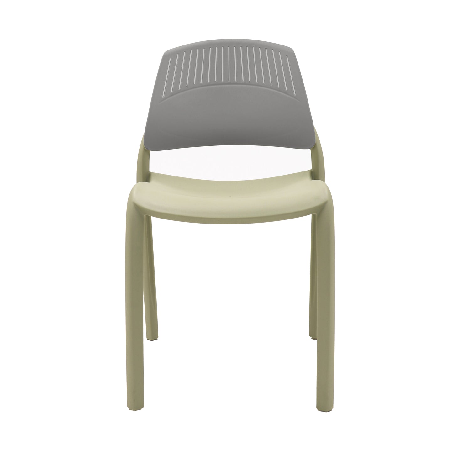 Flexi Stacking Chair with Backrest in green and grey finish