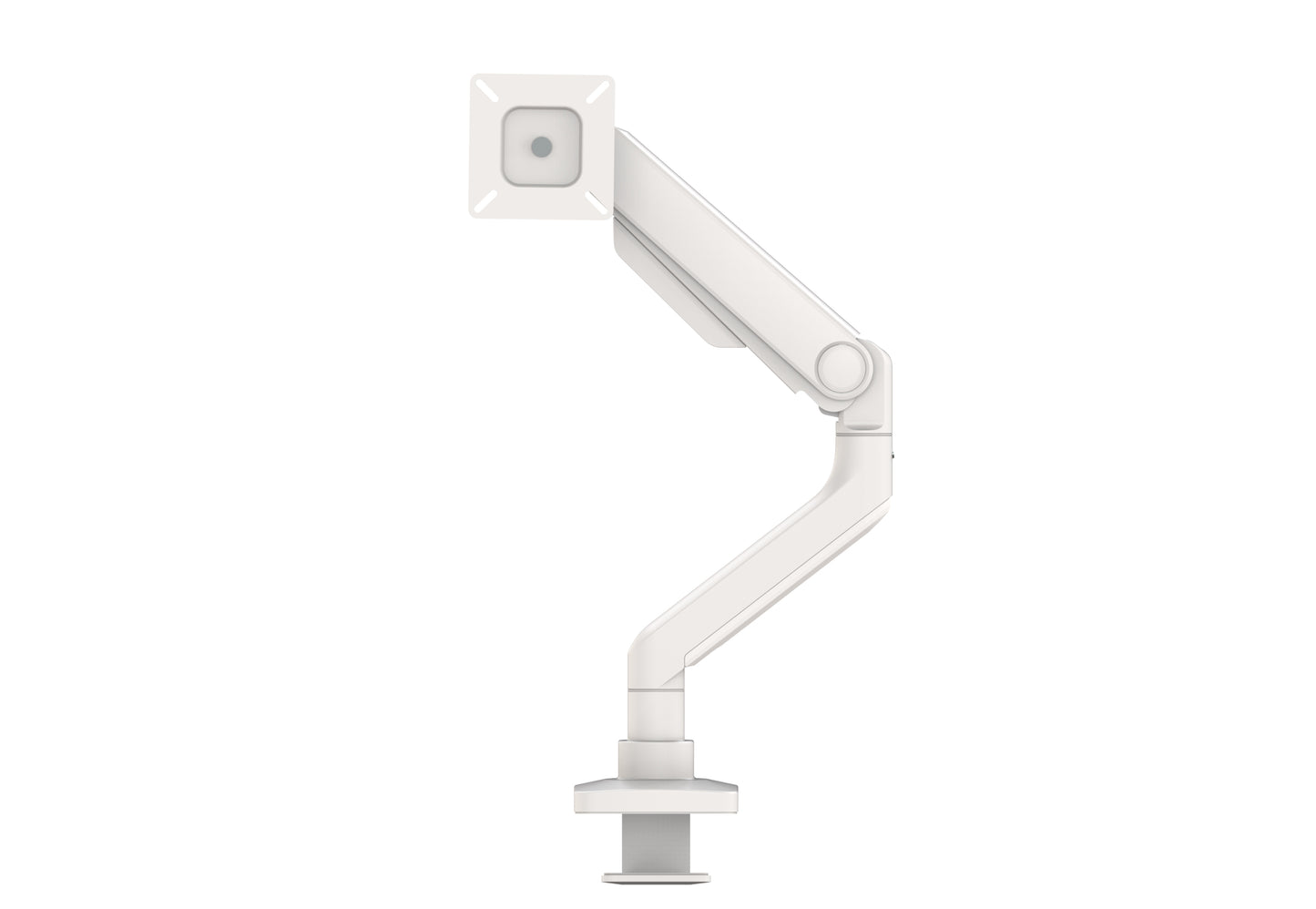 Forge Single Monitor Arm in white with adjustable support arm