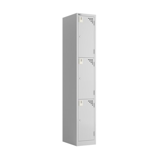 GO Steel 3 Door Locker Hire in silver grey - primary view