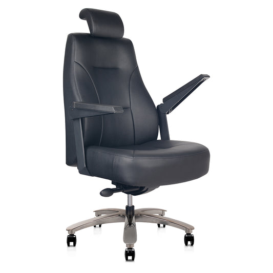 Monarch Controller Chair angled view with headrest and armrests