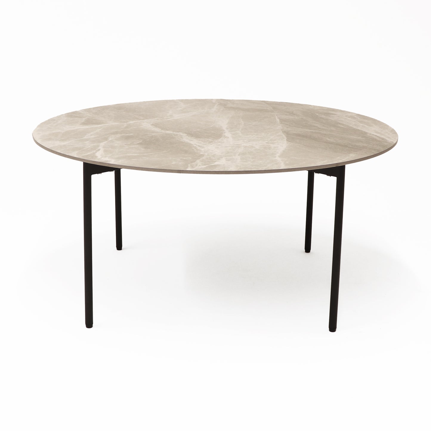 Nido Stone Large Round Coffee Table angled view showing round stone top