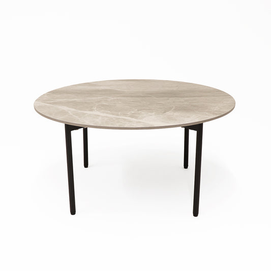 Nido Stone Medium Round Coffee Table angled view showing round stone top