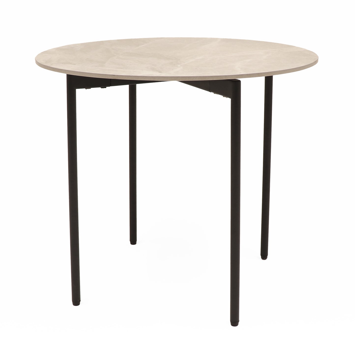Nido Stone Side Table angled view showing round stone top