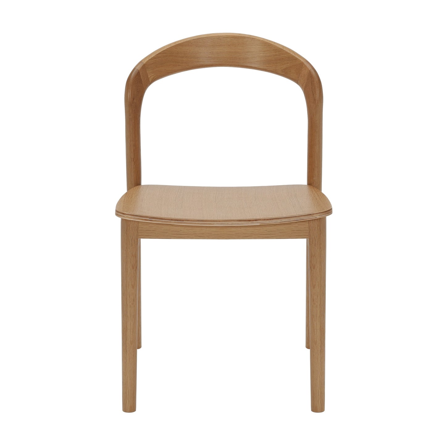 Nodo Chair American Oak angled view showing timber seat and back