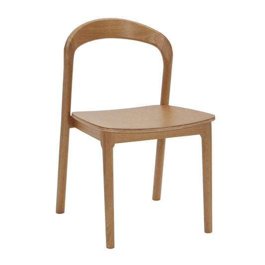Nodo Chair American Oak front view in natural timber finish